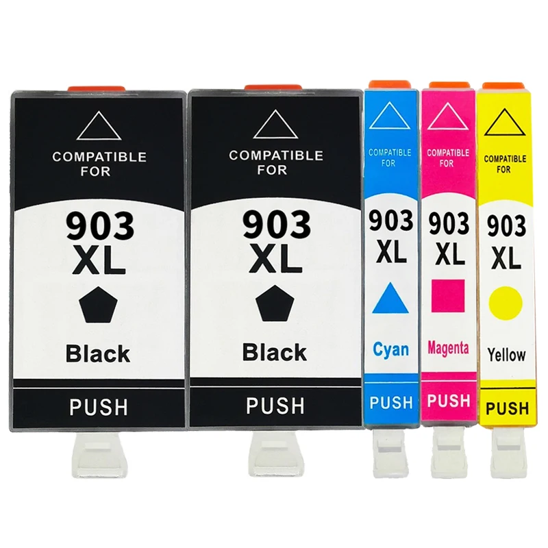 5pcs903xl Cartucho De Tinta Hp 903xl 903 Xl Para Impresoras Hp Officejet Pro 6950 6960 6961 6963 6964 6965 6966