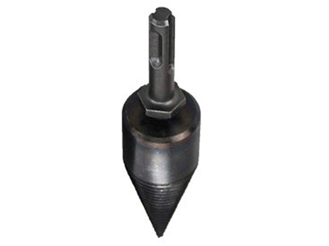 Broca de 32 mm para partir madera con cono roscado y ranura antideslizante para leña y troncos.