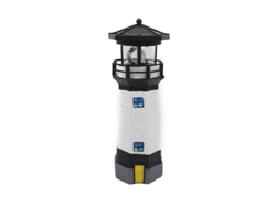 Faro De Jardín Solar Led Giratorio Decorativo, Resina, 27x9cm, Negro