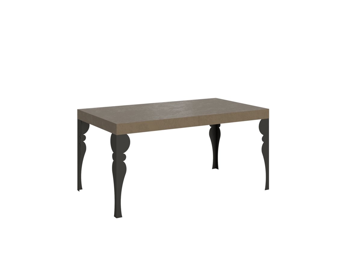 Mesa extensible Paxon Premium 160/264x90 cm en gris tórtola con patas antracita Itamoby