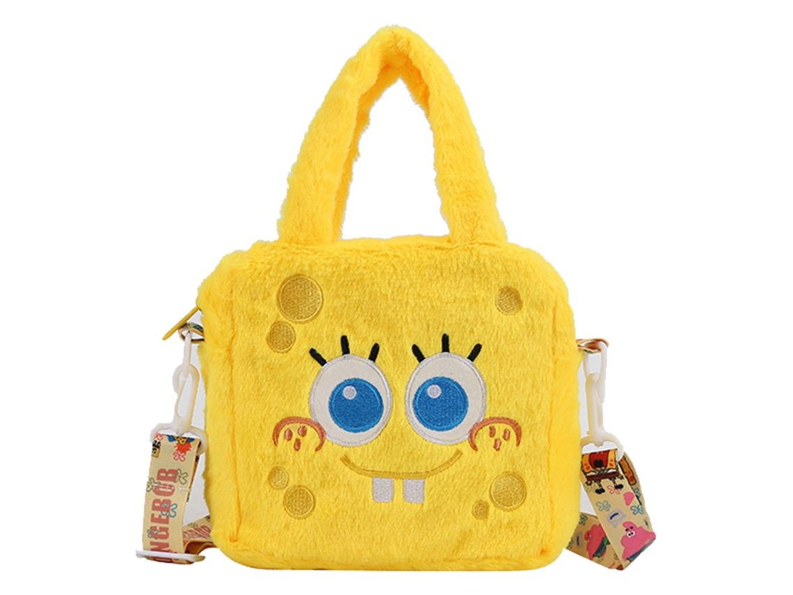 Bolso De Hombro De Peluche Con Adorable Personaje De Dibujos Animados Y Cierre De Cremallera - Amarillo