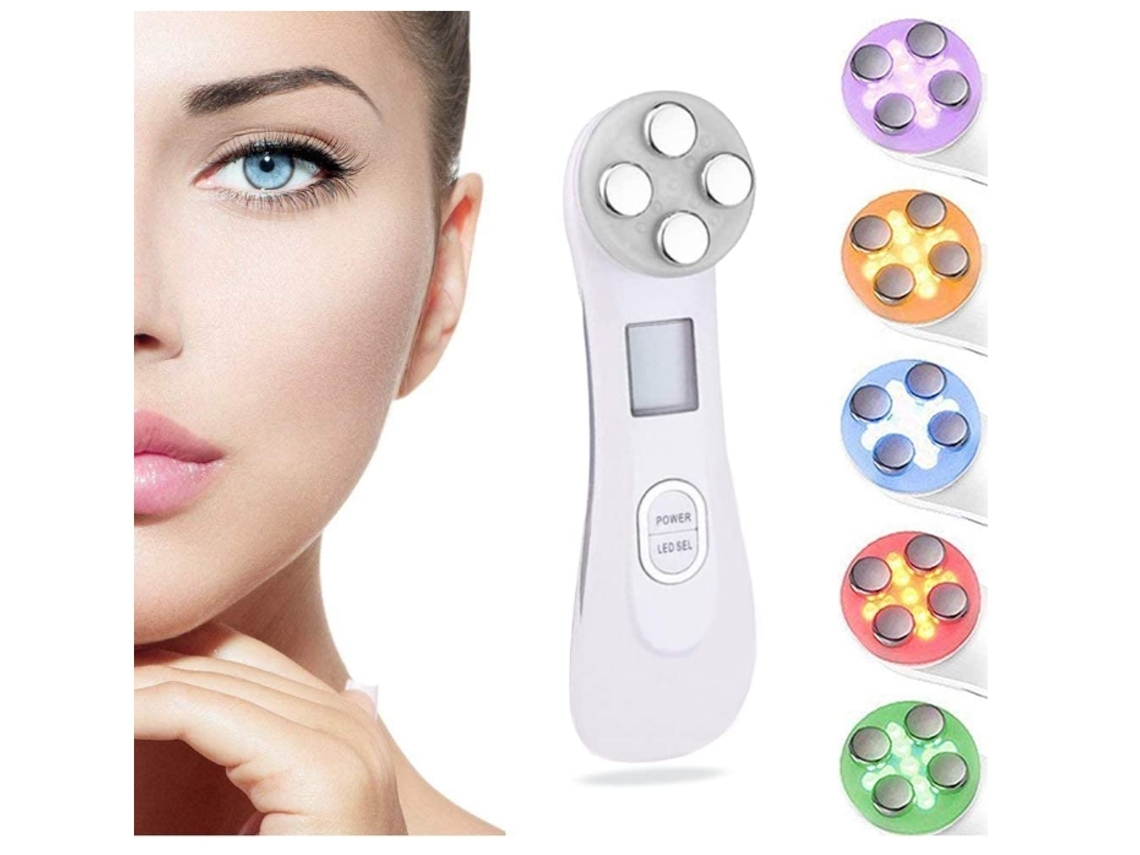 Dispositivo de Belleza Ultrasónico Máquina Facial de Alta Frecuencia y Terapia de Luz Led Roja Ultrasónica 5 en 1 Blanco YEMAESRE