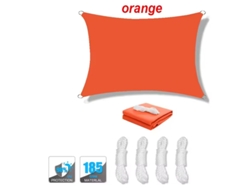Toldo Vela De Sombra Impermeable Y Protección Uv Con Cuerdas Para Jardín Y Patio,naranja/3x6m Gertiz