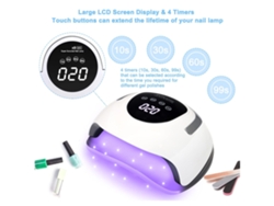 Lámpara secadora de esmalte de uñas UV LED profesional Yunzii para esmalte de uñas en gel, 220 W, rápida, 57 perlas LED, sensor automático, blanca.