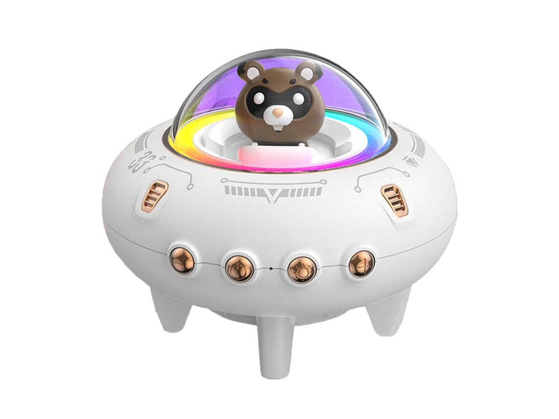 Altavoz Bluetooth Inalámbrico Con Diseño De Nave Espacial, Bonito, Con Luz Rgb, Portátil Para Dormitorio, Oficina O Residencia Estudiantil.