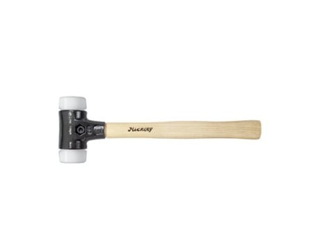 WIHA Martillo De Cara Blanda Safety De Dureza Media/Muy Duro Con Mango De Madera Hickory, Cabezal Redondo (26646)