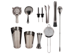 Juego De Coctelera De Acero Inoxidable De 11 Piezas Con Colador Para Fiestas En Casa.