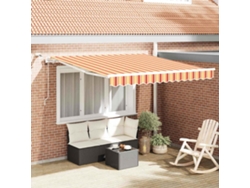 Toldo retráctil automático Vidaxl de tela amarilla