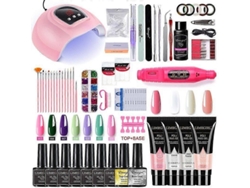 Kit de manicura GOKOCO: set de uñas, esmalte en gel y taladro de uñas con lámpara UV LED.