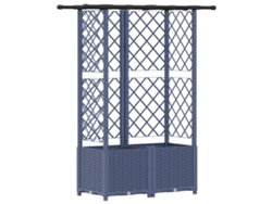 Vidaxl Cama Elevada Con Trellis Y Techo Gris 124 X 40 X 138 Cm Pp