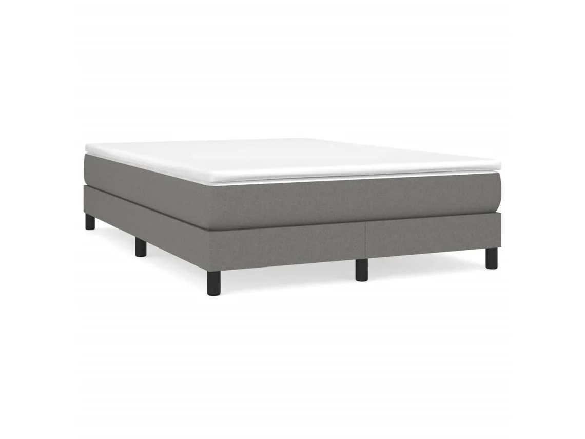 Maison Exclusive - Cama Box Spring Con Colchón Tela Gris Oscuro 160x200 Cm