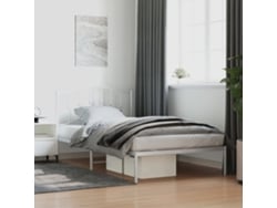 Estructura Cama Sin Colchón Con Cabecero Metal Blanco 107x203cm