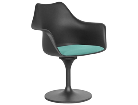 Silla de Comedor con Brazos Silla Giratoria Tulipan Negra 60x70x84cm TULIP STYLE