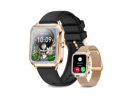 Smartwatch con Función Teléfono Pedrería 1.57'' HD Android/iOS Negro CHRONUS