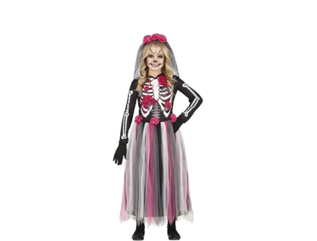 Disfraz de Niña GUIRCA Catrina con Falda De Tule Rosa (7-9 anos)