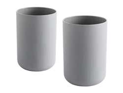 2 Vasos De Dientes, Portavasos De Baño, Taza Plástica 300ml (gris)