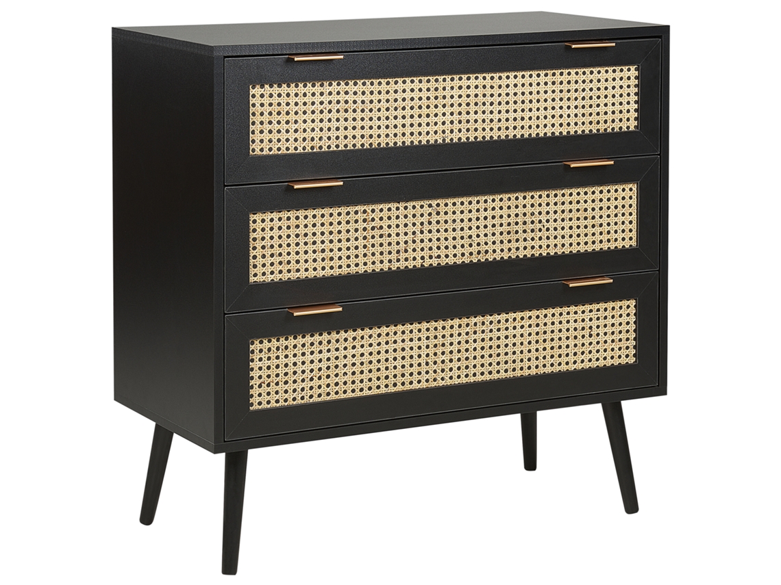 Cómoda BELIANI Opoco de MDF Negro 80x40x80