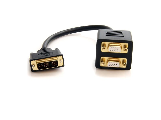 Cable Adaptador de Vídeo STARTECH DVISPL1VV 0.3m DVI-I 2 x VGA