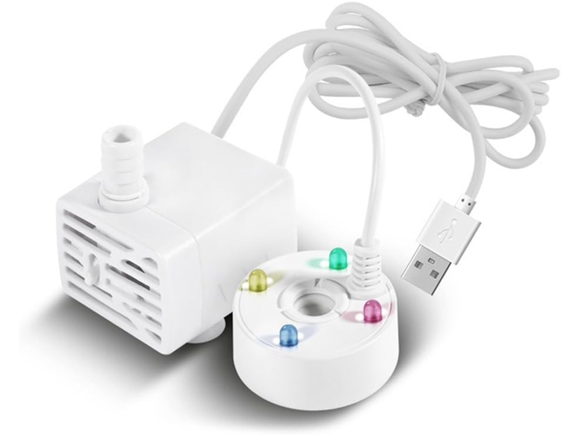 Humidificador ultrasónico atomizador de aire de 5 V con LED, mini pulverizador USB, blanco, chrui