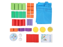 Ats-conjunto De Bloques Geométricos De Madera Para Niños Juguete Educatsivo 3d Caja Con Reloj Despertador Pequeño 32 Piezas