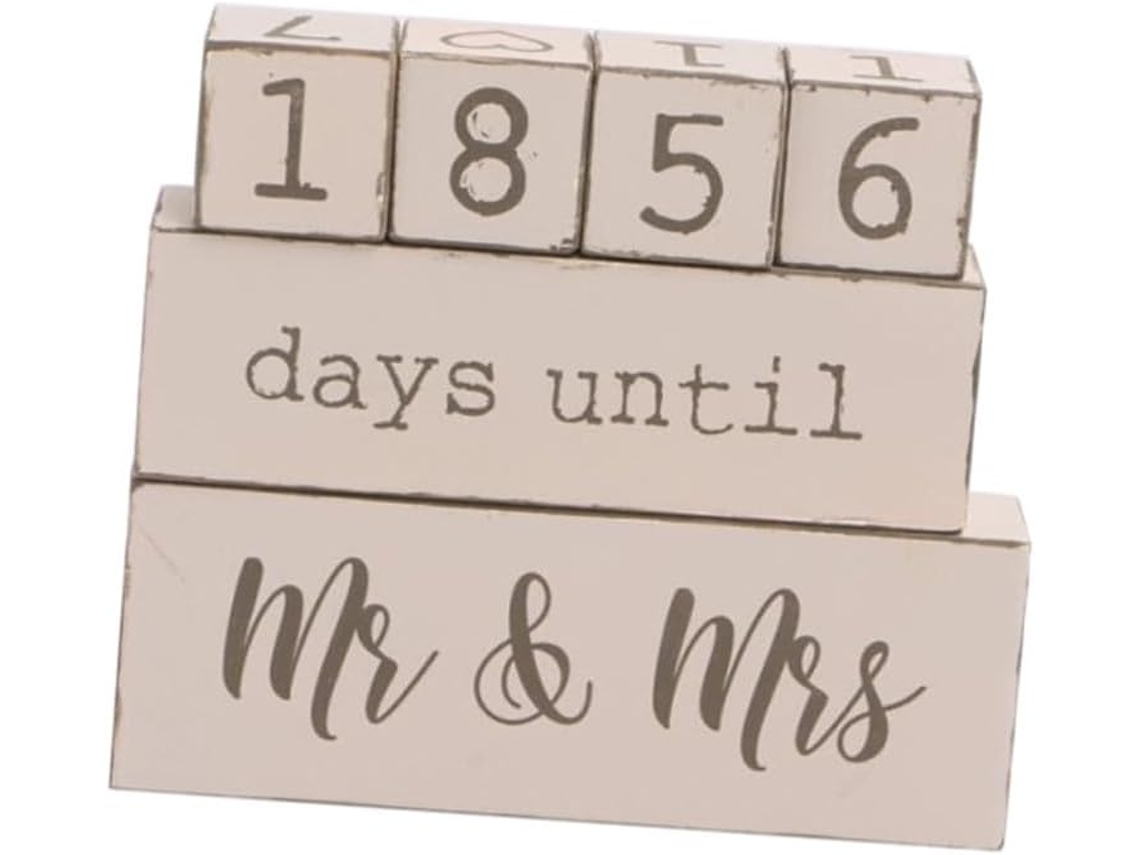 Calendario De Madera Hecho A Mano De 4x4x4 Cm. De Cuenta Regresiva Diy Para Bodas, Decoración De Oficinas