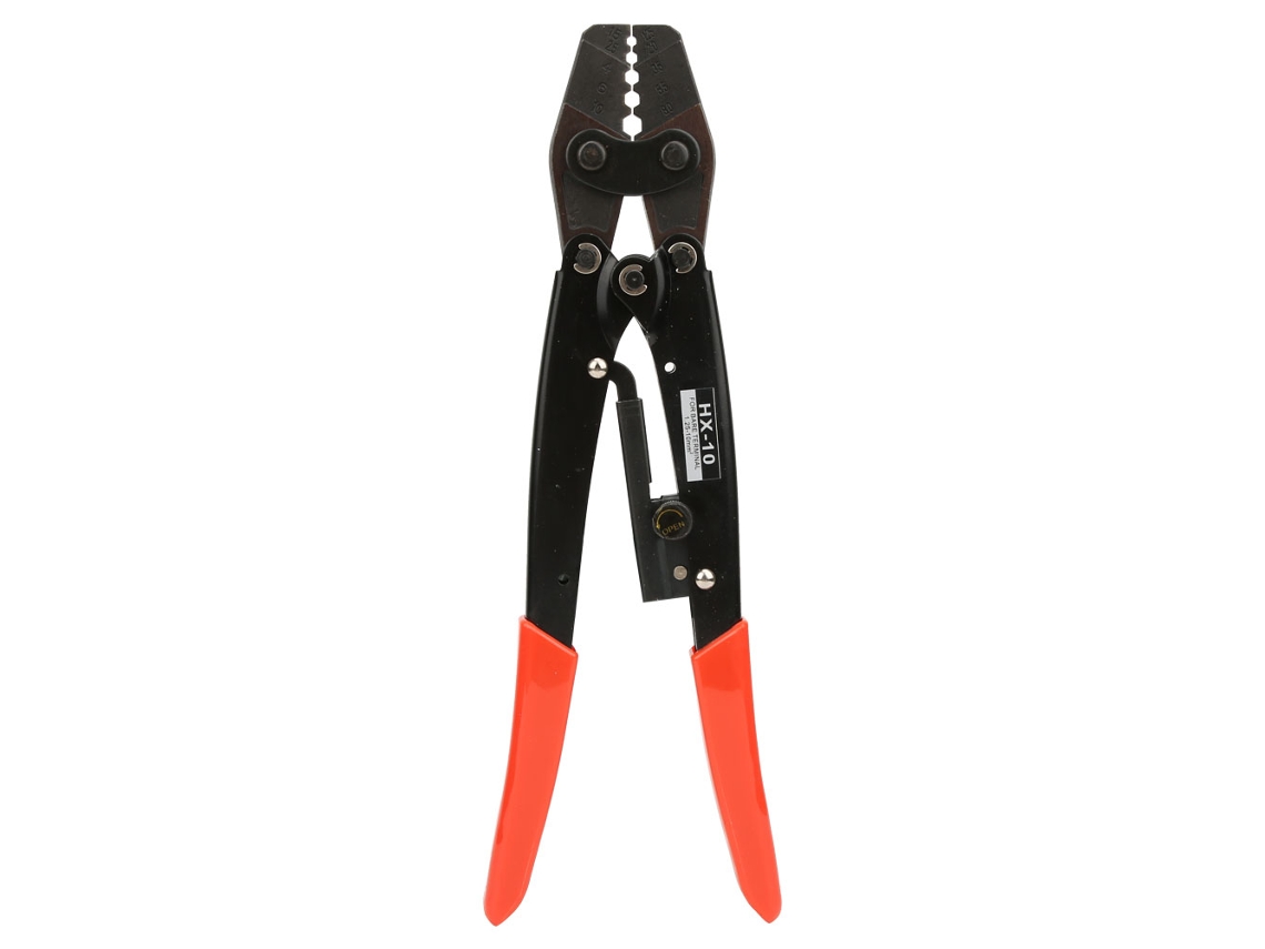 Alicates De Crimpado De Trinquete Hx-10 De Acero Al Carbono Para Terminales De 1,25~10 Mm Awg10-6 Con Mango Rojo.