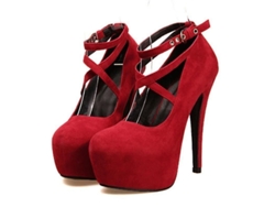 2026-zapatos De Tacón Alto Para Mujer Pumps De Boda Fiesta Material Gamuza Plataforma 11cm Cierre Hebilla