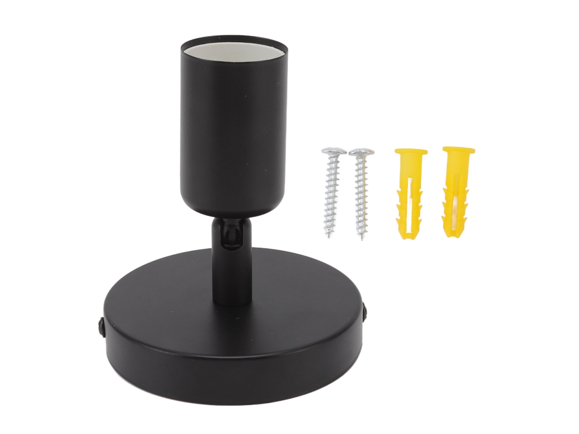 Portalámparas De Pared Moderno Y Sencillo E26/e27 Con Base Para Dormitorio O Sala De Estar, 85-265v, Negro.