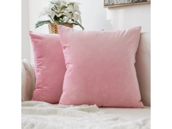 Rebe-funda De Almohada De Terciopelo Suave 2 Piezas 45x45 Cm Sin Relleno Rosa Para Sofá Cama Coche Oficina