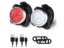 Luz para bicicleta 4 modos súper brillantes VEANXIN Luz para bicicleta a prueba de lluvia (negra)