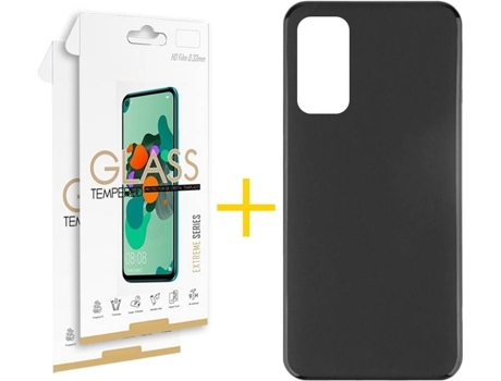 Kit Funda + 2 Protectores de Pantalla Huawei P Smart 2021 SKYHE Liso 6 Negro