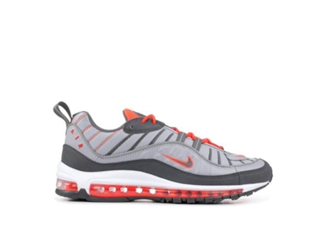 Tenis Deportivas NIKE Air Max 98 Hombre (Rojo, Gris, Azul Mariño -Material Sintético, Cuero Natural, Tejido -46)