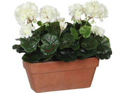 Geranio MICA DEATIONS Pvc Blanco en Vaso Para Balcón 29X3X40Cm