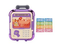 -caja De Ahorros Maleta Con Huella Digital Cierre De Contraseña Música Luz Juguete Seguro Para Niños Violeta