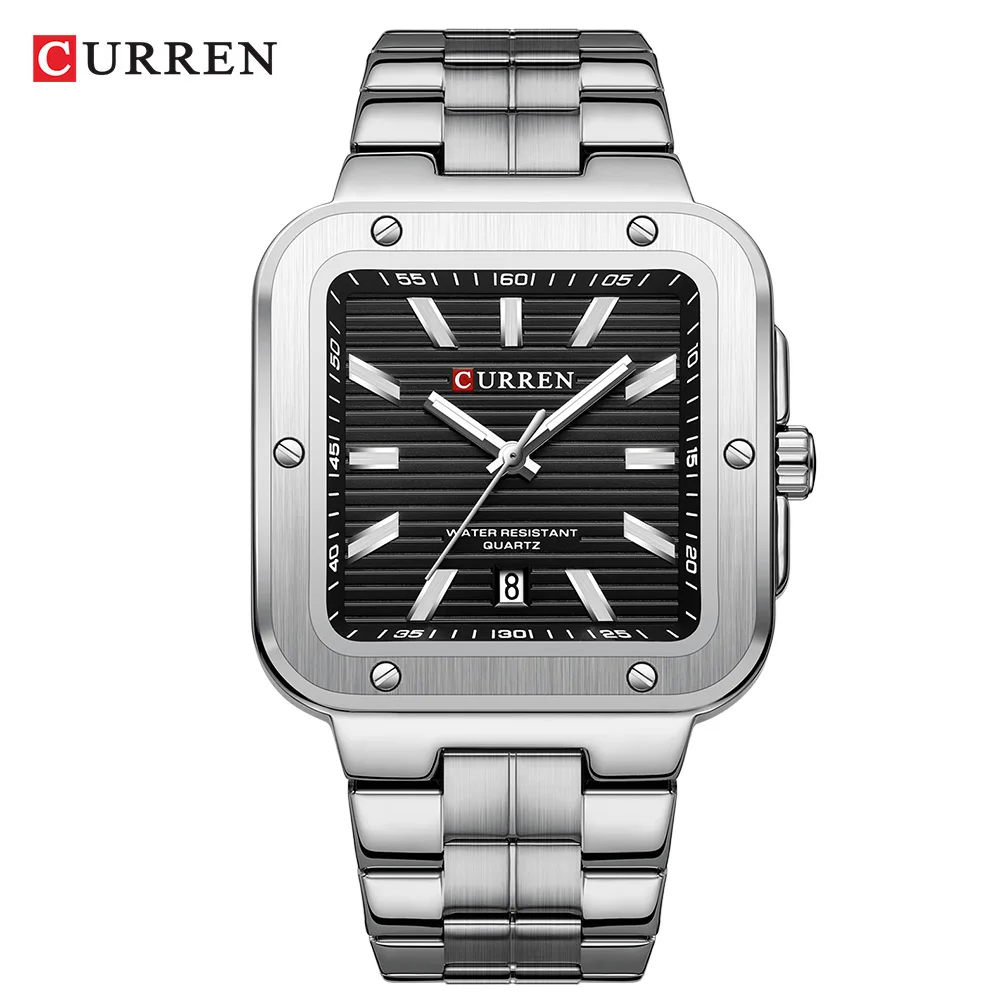 Reloj Para Hombre, Acero Inoxidable Resistente Al Agua, Con Visualización De Fecha Y Día.