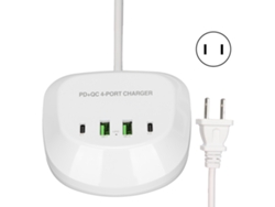 Estación De Carga Usb T3p+ De 4 Puertos Con 2 Puertos Tipo-c Y 2 Puertos Qc3.0 Para Teléfonos Móviles Y Tabletas.