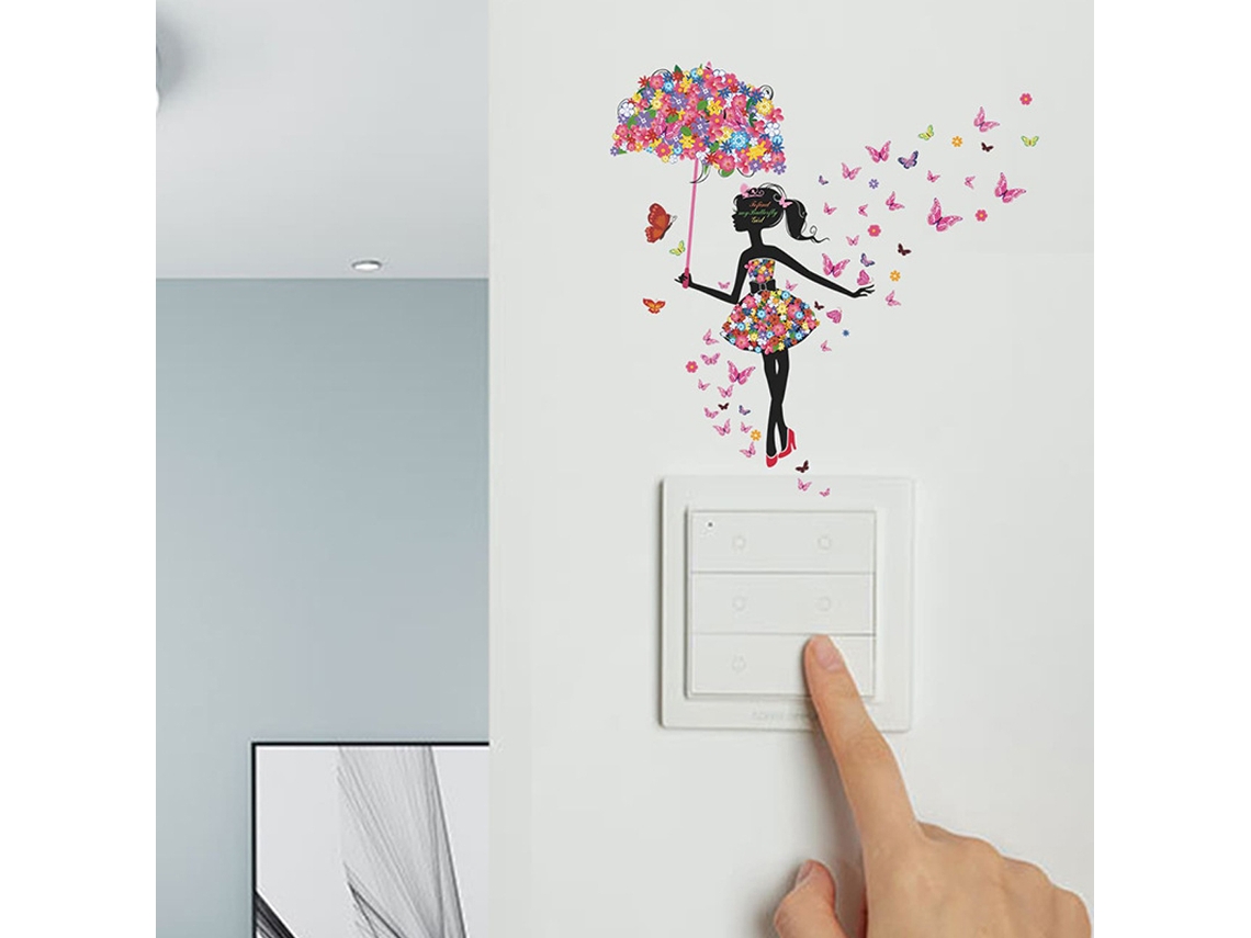 Pegatinas Florales de Hadas y Mariposas, Decoración para Habitación Infantil RNEMITERY