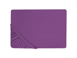 Sábana Inferior Ajustable BELIANI Janbu (200 x 200 x 30 - Algodón - Morado)