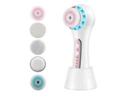 Exfoliador facial Ipx7 Cepillo de limpieza facial recargable impermeable con 5 cabezales de cepillo Cepillo giratorio facial eléctrico para YEMAESRE