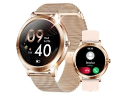 Reloj deportivo para mujer Yizhood 1.09 con monitor de ritmo cardíaco, resistente al agua IP68, podómetro para iOS y Android (dorado)