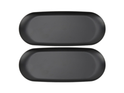 2 bandejas de almacenamiento de metal negro para herramientas de velas aromáticas, estilo decorativo sencillo.
