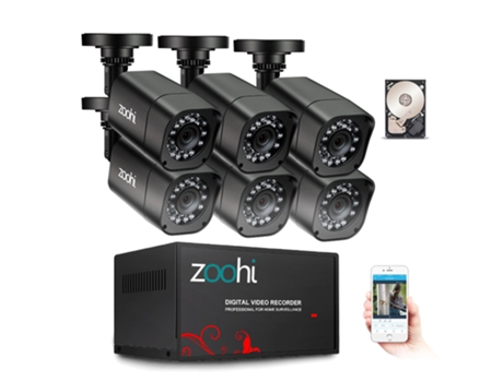 Sistema de Vigilancia Por Video SLOWMOOSEHdd P2P Hdmi (1080P 6 Cámaras 8Ch - 2T)