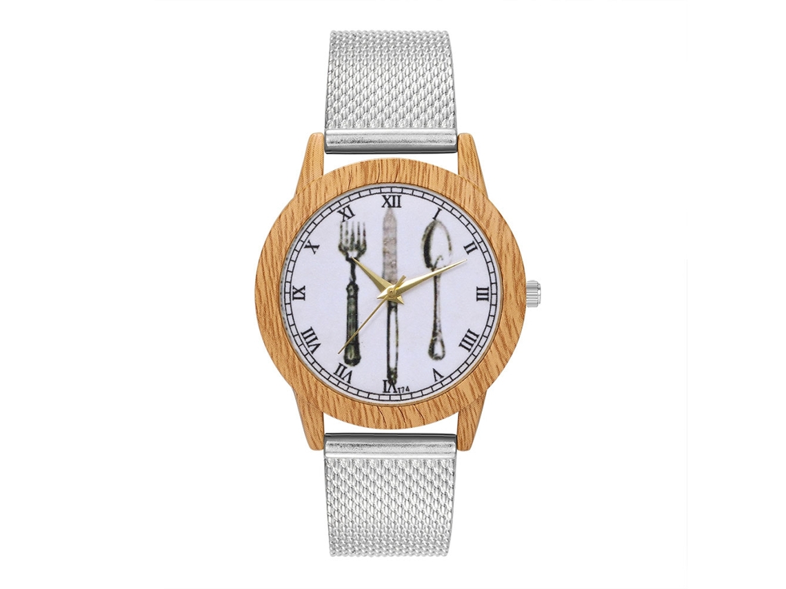 Reloj De Pulsera De Malla Zhoulianfa Para Hombre Y Mujer Moda Simple Cuarzo T74-f Plata