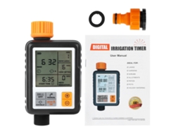 Temporizador electrónico inteligente con pantalla LCD para jardín con riego automático.
