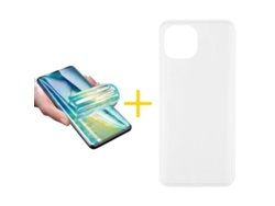 Pack 1 X Película de Vidrio Templado Hidrogel + Funda SKYHE por Apple iPhone 16 Pro Max Silicona Liso Incoloro Clear 