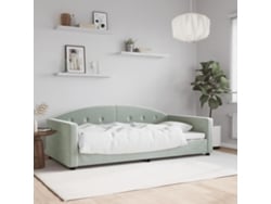 Sofá Cama Sin Colchón Terciopelo Gris Claro 100x200 Cm