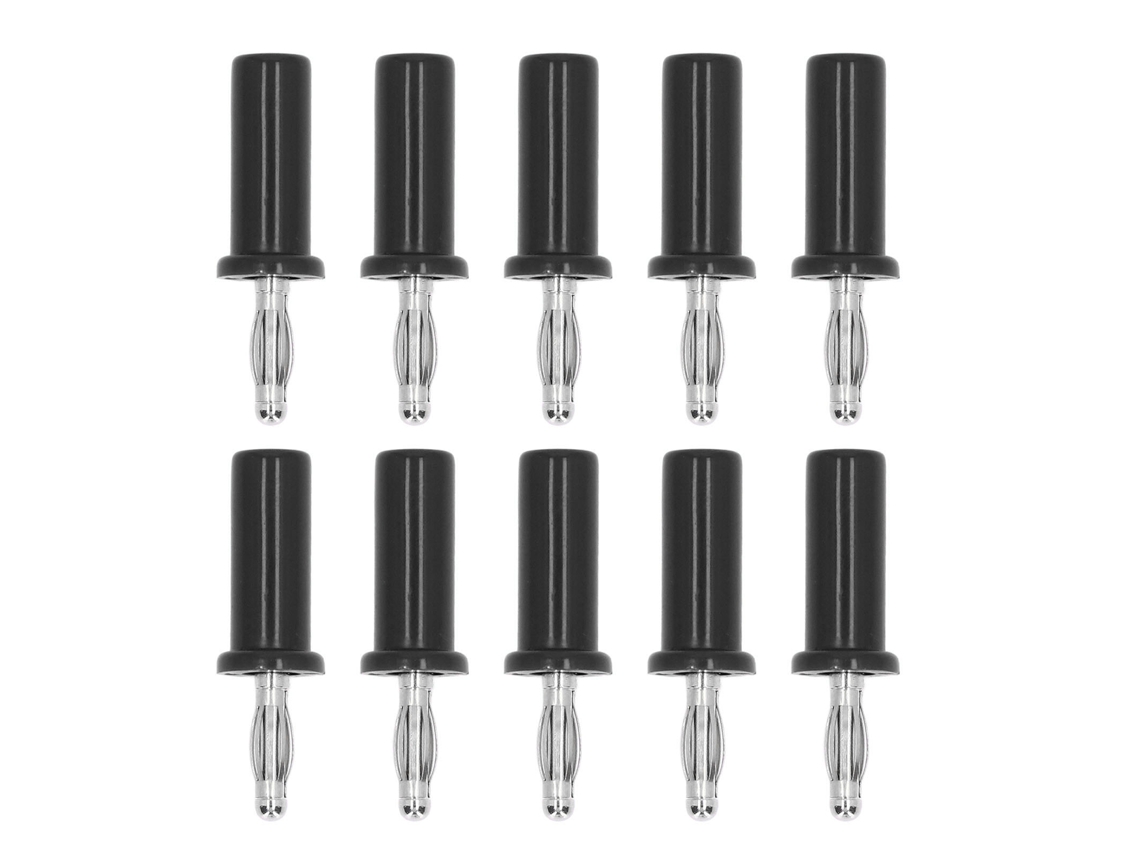 10 Piezas Conectores De Bocina Banana Lanterna De Latón Abs Soldado 4mm Negro