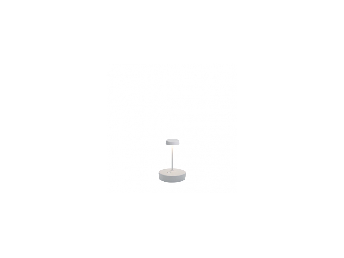 Lámpara de mesa LED Zafferano Swap Mini Pro, recargable y regulable, blanca, 2200-2700-3000 K, 2 W, aluminio, IP65
