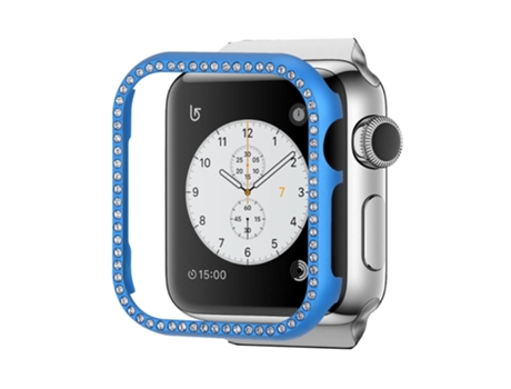 Apple Watch Series 3, 2 y 1 de 42 mm con funda protectora de diamantes de aleación de aluminio (azul)