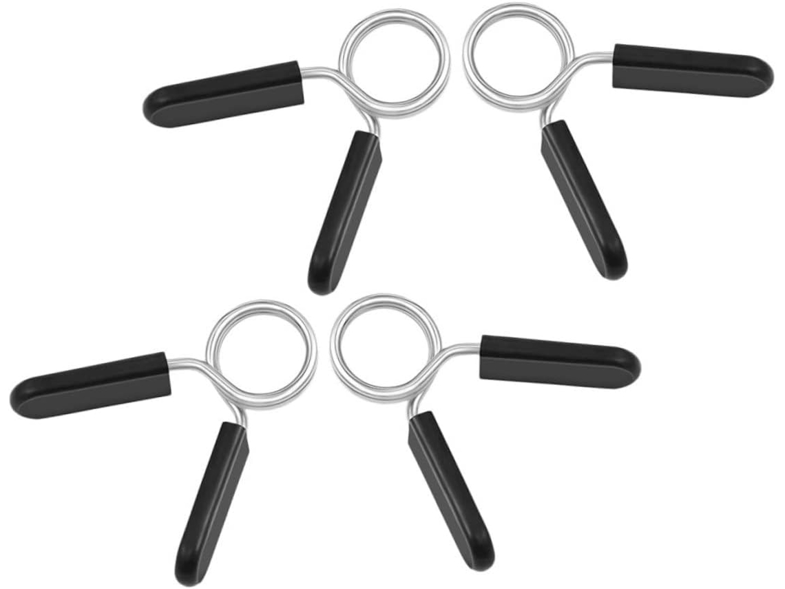 4 Abrazaderas De Resorte Para Mancuernas, Acero Y Plástico Negro, Fáciles Usar,